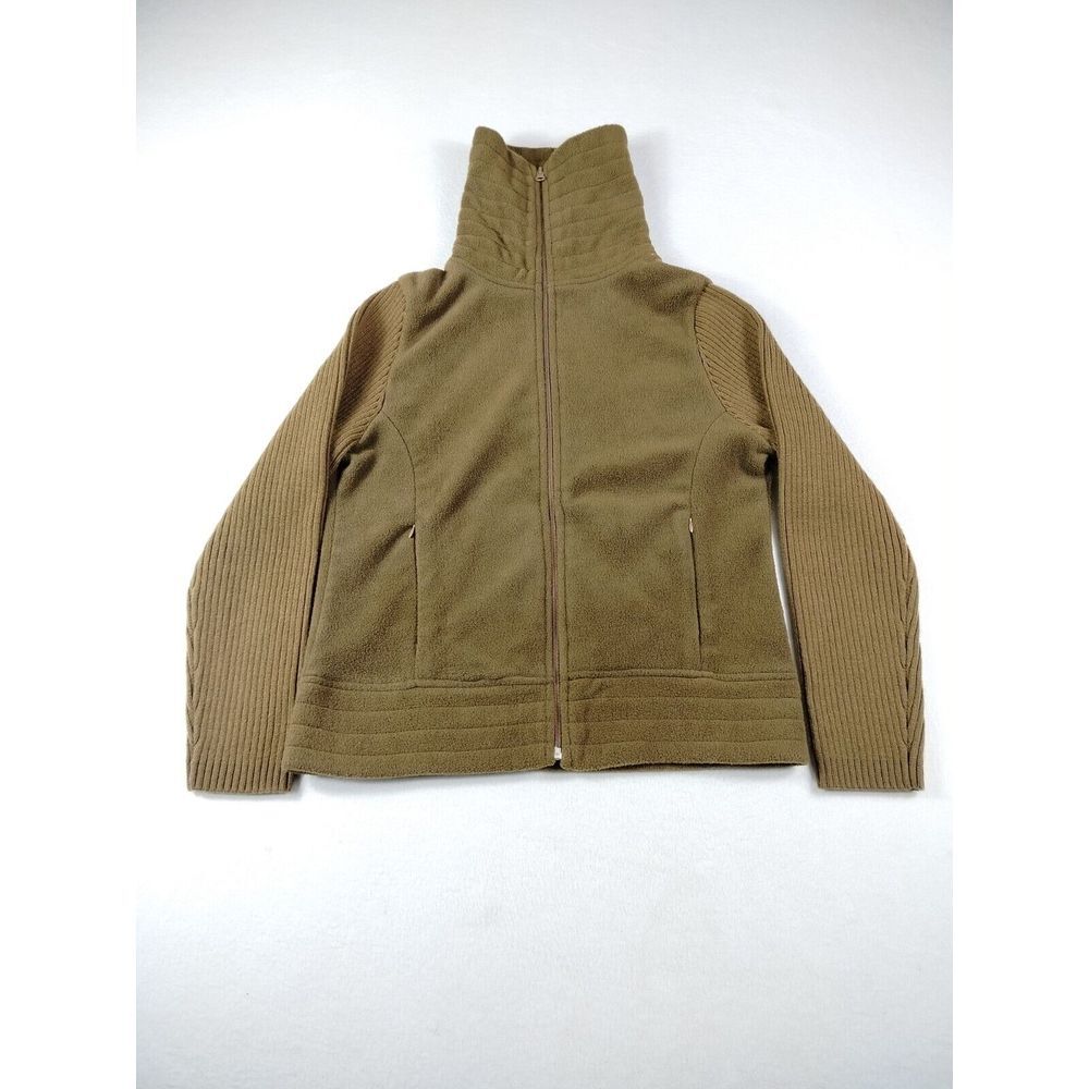 Carol Rose Fleece Jacket Women's Medium Brown High Neck Gorpcore Cabincore Cozy